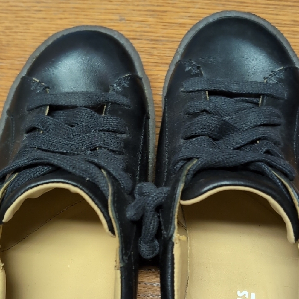 Clarks Originals Black Leather Lace-Up Sneakers *Rare* - Picture 6 of 10